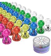 Push Pin Magnets - Tiergrade 60 Pack 7 Assorted Color Strong, Office, Use at Kitchen Home and Sch...