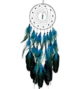 Blue Dream Catchers Glow in The Dark Gem Dreamcatcher for Boys Girls Kids Bedroom Handmade Decor ...
