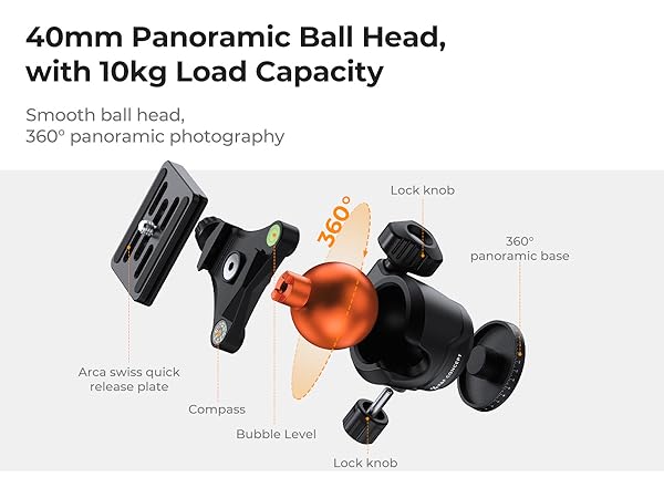 63" Aluminum Travel Tripod for Camera with Phone Holder