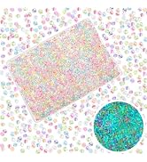 TOAOB 1500pcs 3mm Seed Beads Glow in The Dark Glass Multicolour Round Small Pony Bead Spacer Bead...