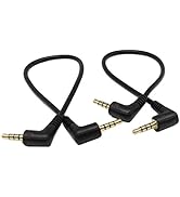 3.5mm TRRS Cable,SinLoon (2-Pack) Gold Plated 90 Degree Right & Left Angled 3.5mm Stereo 4-Pole M...