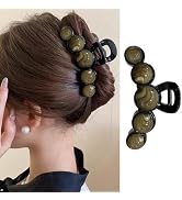 1Pcs Pearl Hair Clips Large Acrylic Hair Claw Clips Tea Green Color Hair Jaw Clips Non Slip Hair ...