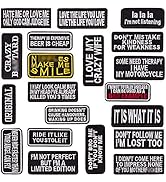 U-Sky Sew or Iron on Patches, Mix Pack 20pcs Funny Patches Letter for Motorcycle Biker Vest, Cool...
