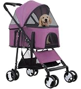 FDW 3 in 1 Multi-Function Dog Stroller Jogger with Detachable Carrier, Lightweight Travel Strolle...