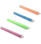 2 Pcs Multi-Color Random Bird Perch Stand Toy Wood Parrot Perch Stand Grinding Claw Sticks Sanded...