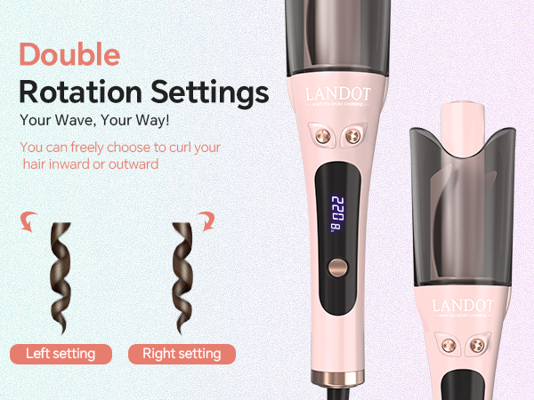 Automatic Rotating Curling Iron in Pink - Perfect Self Curling Iron