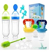 Food Feeder Baby Fruit Feeder Pacifier (3 Pcs) with 6 Different Sized Silicone Pacifiers 2 PCS Si...