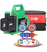 PB Motor Tech Vacuum Pump & Gauge Set - 4.5 CFM Pump w/Aluminum Manifold Gauge, Quick Couplers, 4...