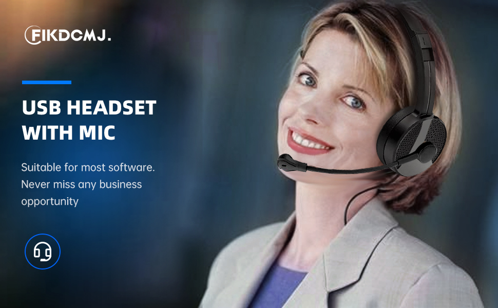 USB Headset with Microphone for PC Laptop