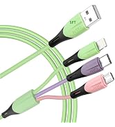 Multi Charging Cable 5FT, 2Pack 3 in 1 Multiple USB Charger Cable Universal Phone Charger Cord Ad...