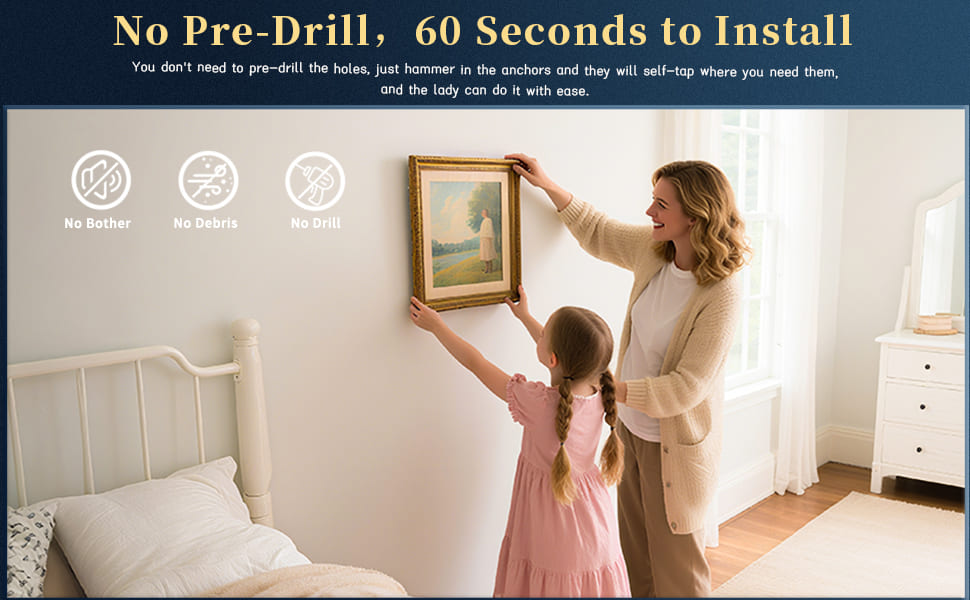 No Pre-Drill,60 Seconds To Install
