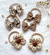 Boutique Baby Girl Hair Ties with Flowers, 28 Pcs Hair Bow Ties for Toddler Girls, Elastics Ponyt...