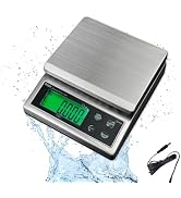 Polit Sun Waterproof Digital Food Scale 13.2lb/6000g|0.01oz/0.5g Precision Rechargeable Kitchen S...