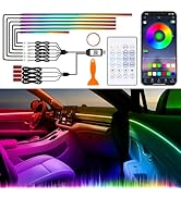 Acrylic Interior Car Lights with Wireless APP/Remote/Button Control, 10 in 1 Dreamcolor USB Car A...