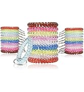 BIHRTC Pack of 30 Colorful Flexible Spiral Wrist Coil Keychain Stretchable Coil Spring Wristband ...