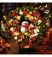 APOTODITO Christmas Cards with Lights and Music, Christmas Bouquet with Snowman, Popup Musical Gr...