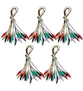 Tbestmax 50 Pcs 5 Colors Alligator Clips Test Lead Set, 50cm/19 inches (5 Pack)