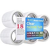 APORNI Clear Packing Tape Heavy Duty Refill Rolls Sealing Great for Packing Box Shipping and Movi...