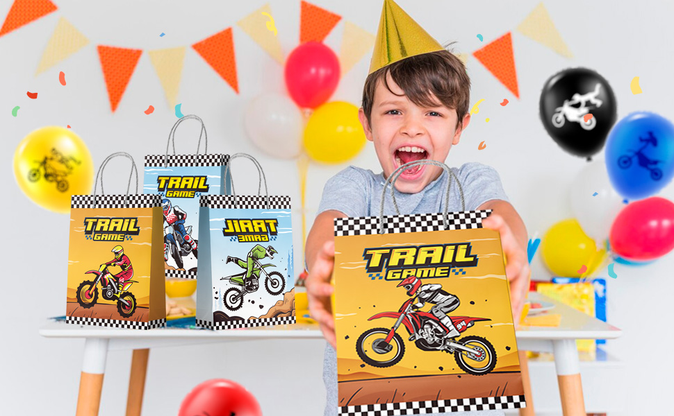 motocross themed birthday favor bags