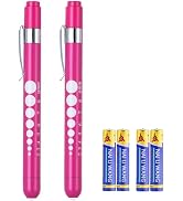 LUCXXI Pen Lights for Nurses Doctors, 2 Pack Reusable Medical PenLight with Pupil Gauge, Ruler an...