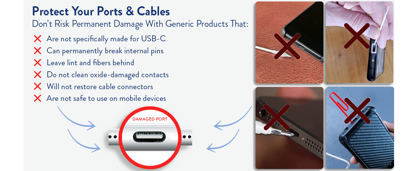iPhone Cleaning Kit Clean Repair & Restore iPhone and iPad Ports, Lightning Cables Connectors