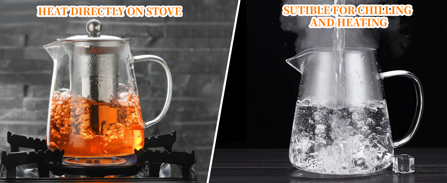 Glass Teapot with Stainless Steel Infuser