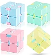 Infinity Cube Toy 4 Pack Puzzle Cube for Kids Adult Stress Anxiety Relief Magic Puzzle Flip for A...