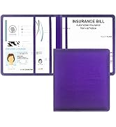 Car Registration and Insurance Holder, 5.5 x 5 Inch PU Leather Vehicle Glove Box Organizer Wallet...