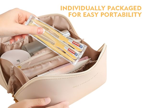 Yellow Disposable Toothbrushes Bulk with Toothpaste and Comb