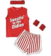 Kuriozud Baby Halloween Outfits Sleeveless Tank Tops with Shorts Headband Wristbands Set Toddler ...