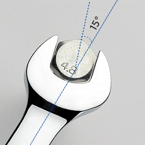 Ratcheting Combination Wrench - Metric Industrial Grade Cr-V Steel Gear Spanner in Polished Chrome