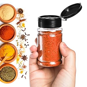Small Plastic Spice Bottles with Shaker Lids