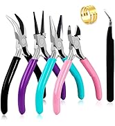 URSKYTOUS 4Pcs Jewelry Pliers Set Jewelry Making Pliers Tools Kit Include Jewelry Making Needle N...