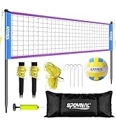 SPOYNAL Portable Volleyball Net for Backyard & Beach - 20FT/32FT Outdoor Volleyball Set with Adju...