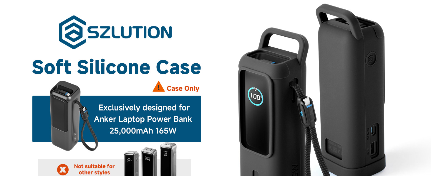 black silicone case for anker laptop power bank 165W