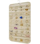 DTCSWACN Hanging Jewelry Organizer Storage Roll with Hanger Metal Hooks Double-Sided Jewelry Hold...