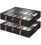 StorageWorks Shoe Organizer Under Bed for Closet, 2-Pack Ultra-thick Fabric Shoe Storage Containe...