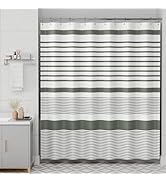 AmazerBath Shower Curtain, Washable Cloth Grey-Green Shower Curtain with 12 Shower Curtain Hooks,...