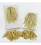 HUIHUANG Gold Christmas Bows Curly Bows for Gift Wrapping Self Adhesive Burst Bow Stick on Christ...