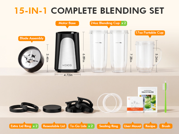 HMB310N Blender 3 To Go Cups 30000RPM Juice Maker Detachable 4 leaf Blade rubber sealing