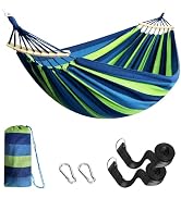 Anyoo Garden Cotton Hammock Comfortable Fabric Hammock with Spreader Bar Sturdy Hammock Up to 450...