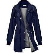 PITINAN Rain Jackets For Women Waterproof Rain Coats with Hood Lightweight Windbreaker Outdoor Tr...