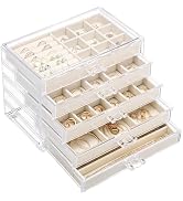 Ewen 5 Drawer Large Jewelry Storage Organizer in 5 Different Layouts, Acrylic Adjustable Jewelry ...