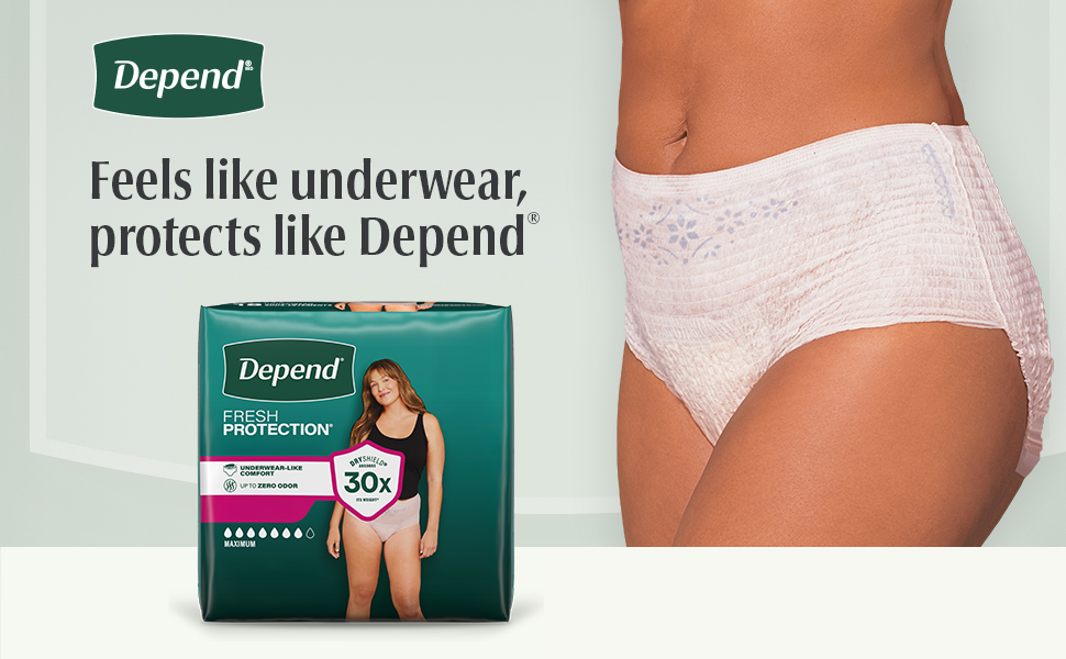 Depend adult diapers for women feel like underwear, protect like Depend