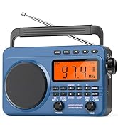 Digital AM FM Shortwave Radio 4000mAh Rechargeable Battery Best Reception | Portable Radio NOAA W...