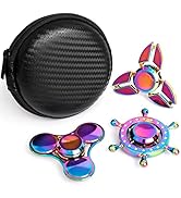 Metal Fidget Spinner Toy for Kids Adults, Idea Anxiety Decompression Fidget Toy Set for Relief, C...