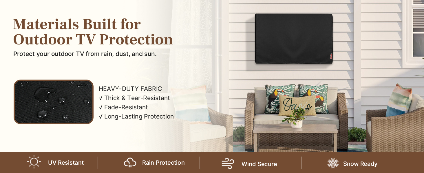 600D Oxford Fabric with Reinforced Stitching for Outdoor TV Protection