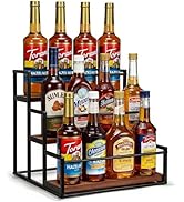 THYGIFTREE Coffee Syrup Rack Organizer 3-Tier 12 Syrup Bottles Holder Stand for Coffee Bar Statio...