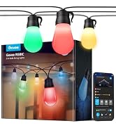 Govee Smart Outdoor String Lights H7029, 24ft RGBIC Outdoor Lights with 8 Dimmable LED Bulbs, IP6...