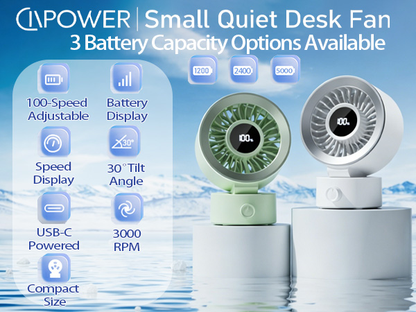 Small Desk Fan three options